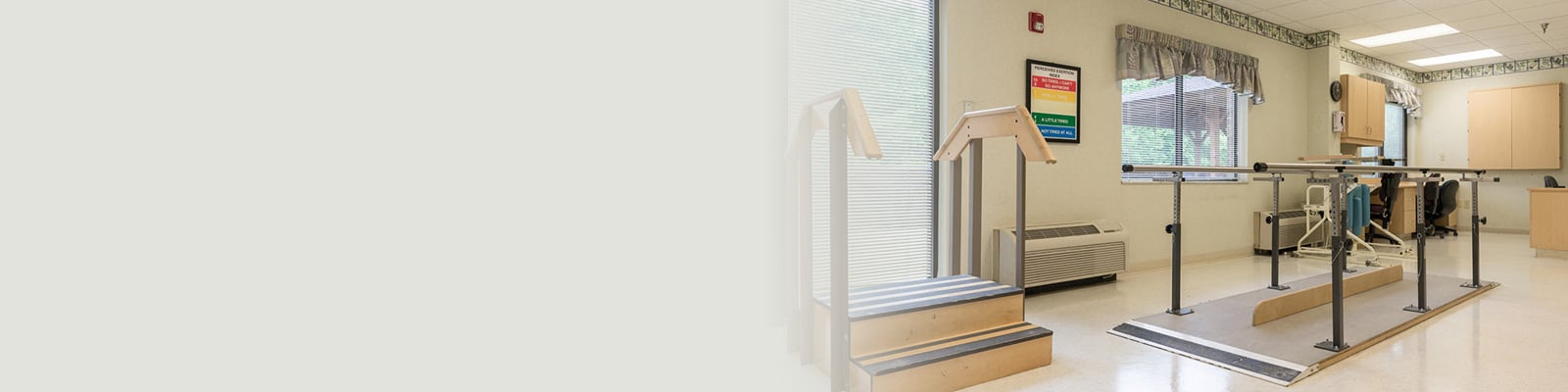 The rehab gym at South Hills Post Acute